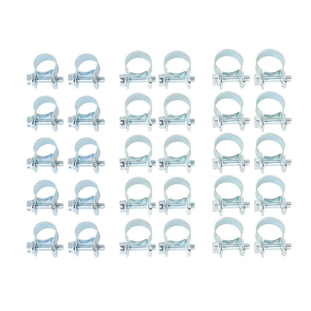 Findmall 30PACK 1/4" 5/16" 3/8" Fuel Injection Gas Line Hose Clamps Clip Pipe