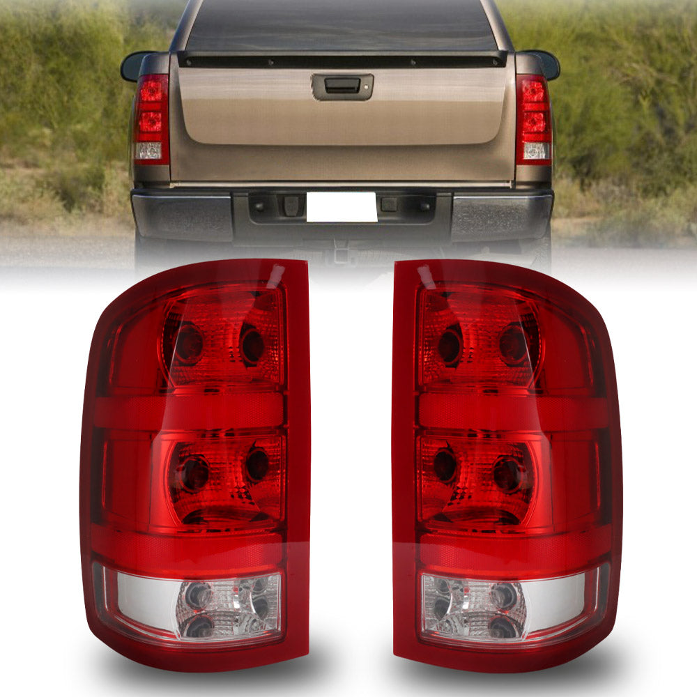 For 2007-2013 GMC Sierra 1500 2500 3500 HD Tail Lights Lamps Left+Right Halogen