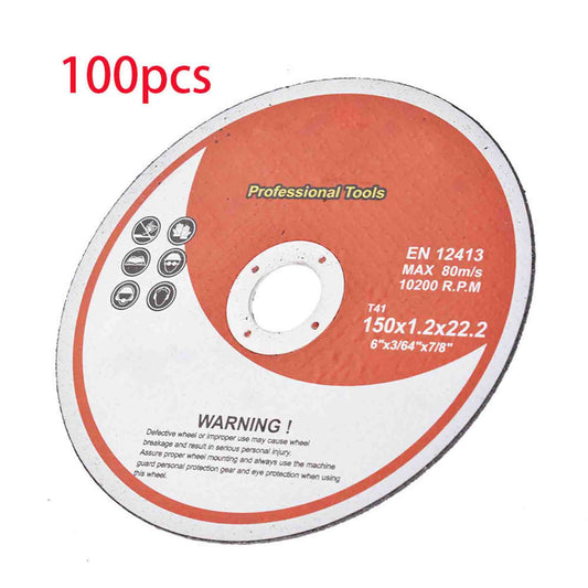 100Pcs 6"x.045"x7/8" Cut-off Wheel - Metal & Stainless Steel Cutting Discs