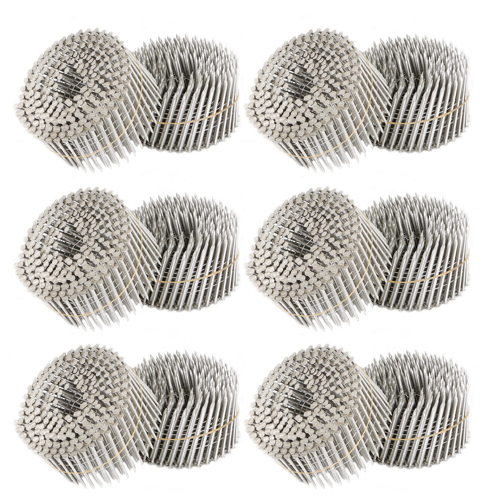 Findmall 3600 Pack 2-1/2" × .09" 15 Degree Wire Coil Stainless Steel Siding Nail