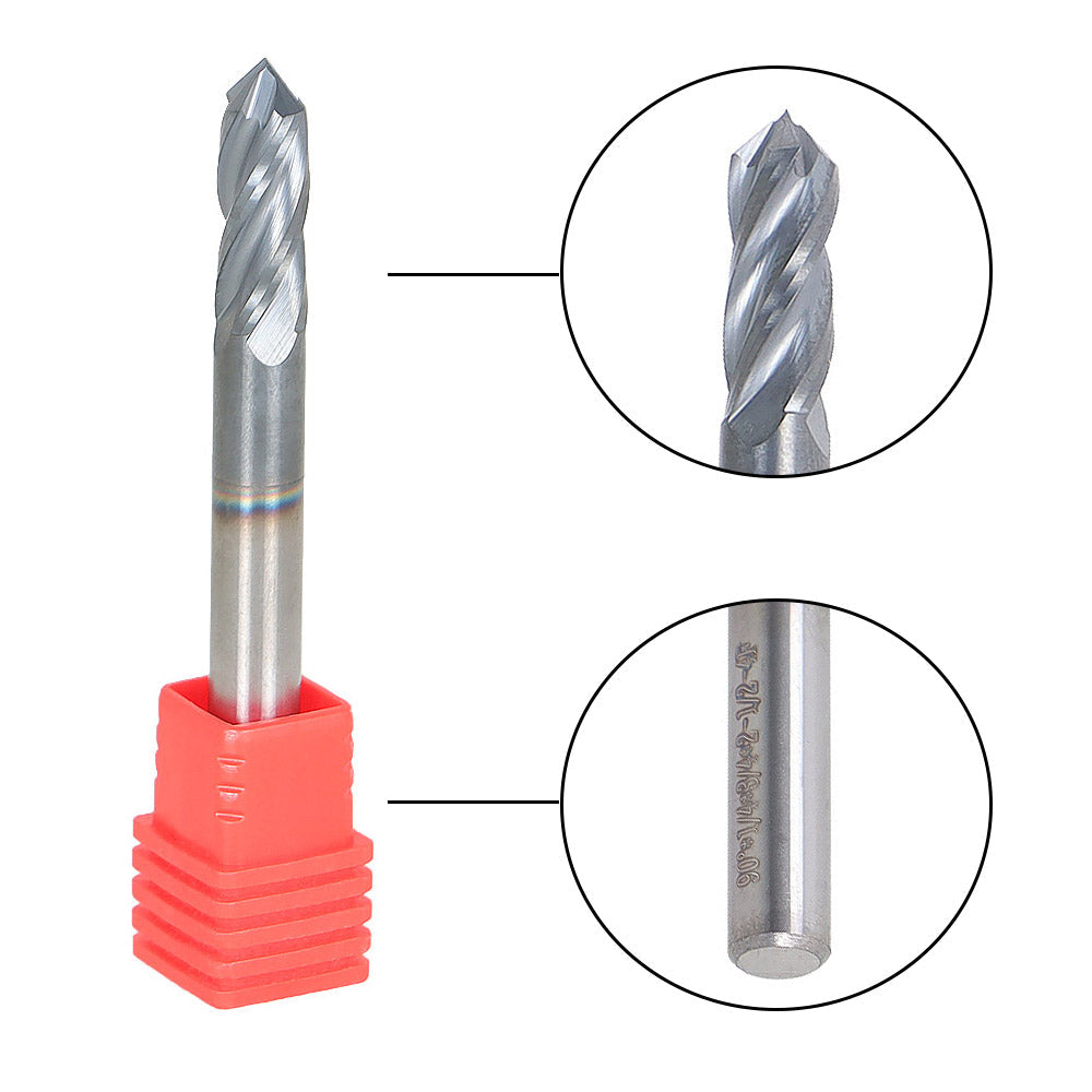 1/4" 4 FLUTE 90 DEGREE CARBIDE END MILL 3/4" CUT LENGTH 2-1/2" OVERALL LENGTH FINDMALLPARTS