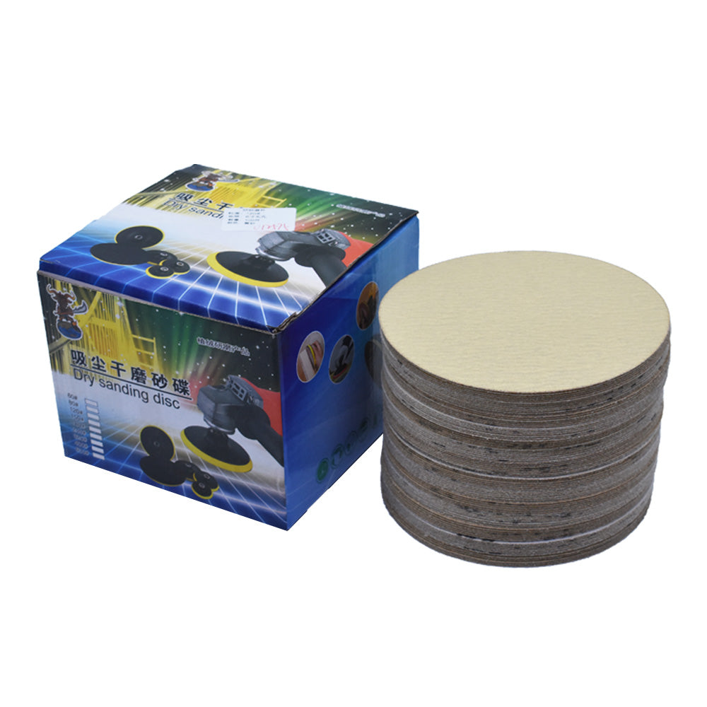 100Pack 6" Sanding Disc NO-Hole Hook & Loop Sanding Discs Grit 120 Sand Paper FINDMALLPARTS