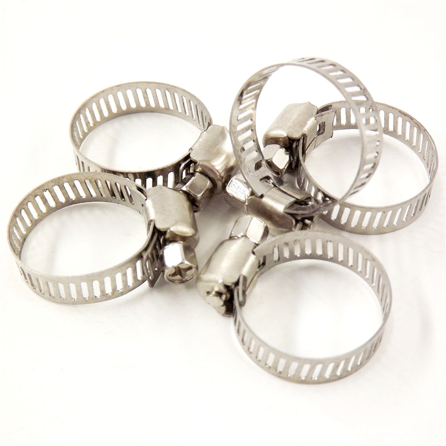 100Pcs 1/2"-3/4" Adjustable Drive Hose Clamps Fuel Line Worm Stainless Steel FINDMALLPARTS