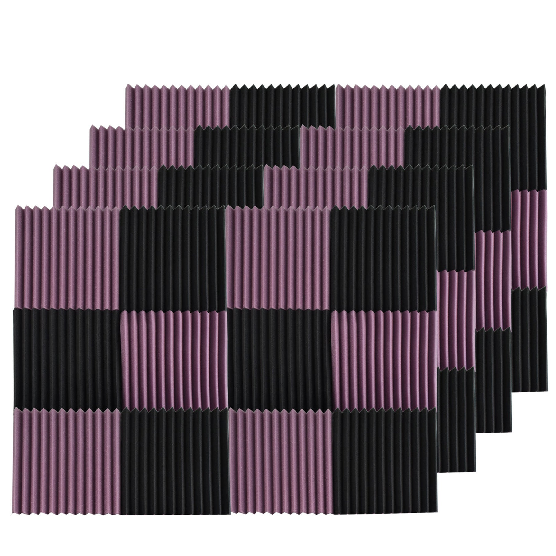 12"×12"×1" Acoustic Foam Panel Studio Wall Soundproofing Tiles purple/Black 48pcs FINDMALLPARTS