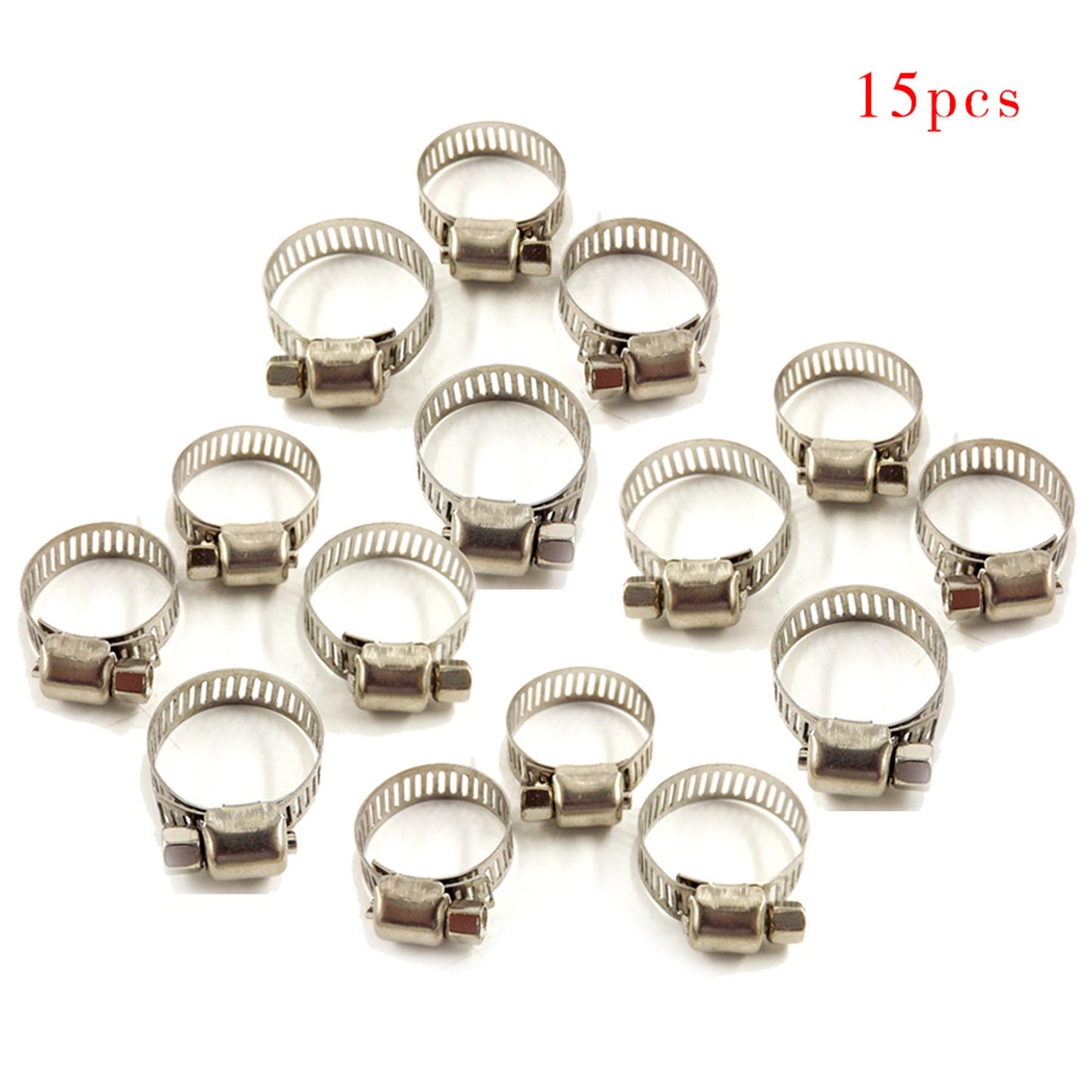 15 Pack Stainless Steel Adjustable 3/4"-1" Drive Hose Clamps Fuel Line Worm Clip FINDMALLPARTS