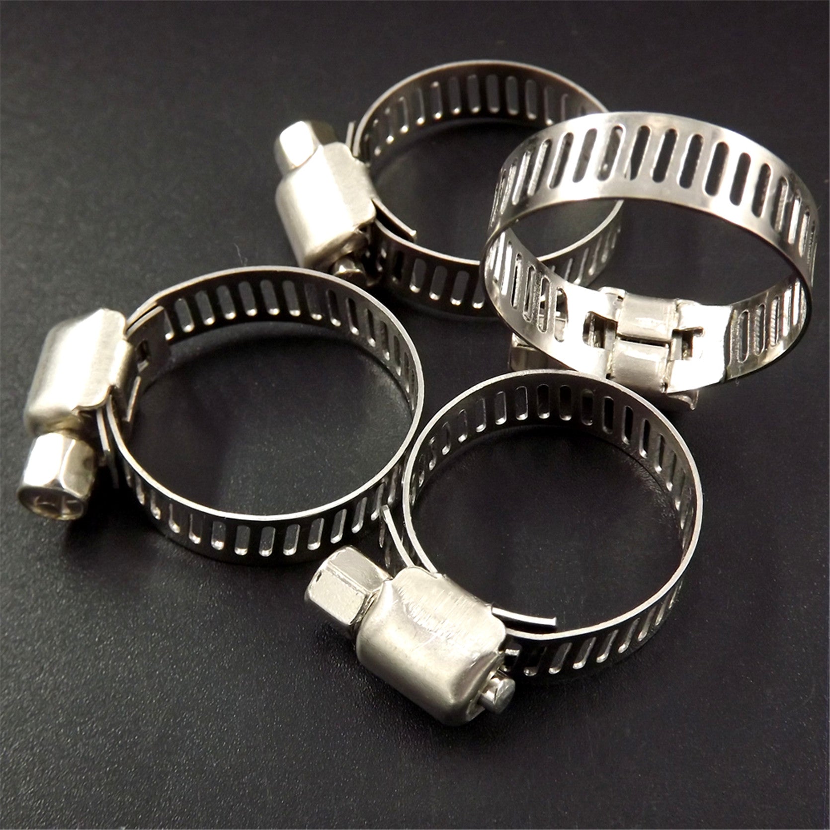 15 Pcs 3/8"-1/2" Stainless Steel Drive Hose Clamps Fuel Line Worm Clips (8-12mm) FINDMALLPARTS