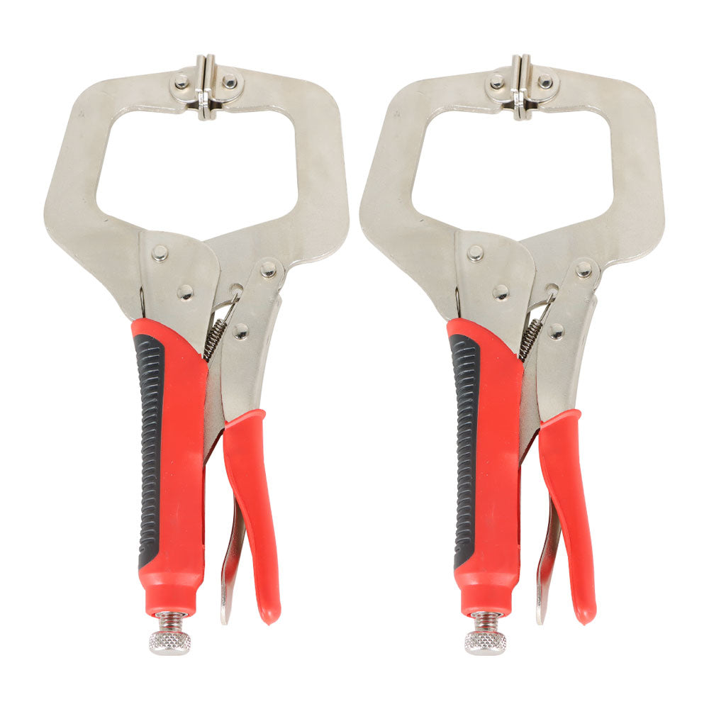 Findmall 2Pack 11" Heavy Duty C-Clamps Set C-Clamp Locking Pliers W/ Swivel Pads