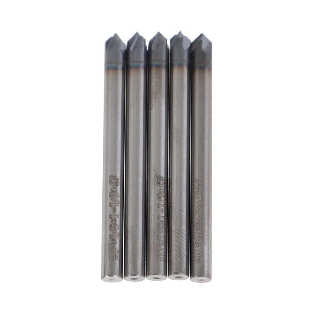5 Piece 1/8" 4 Flute 90 Degree Carbide Chamfer Mill- TiALN COATED 90 Degree FINDMALLPARTS