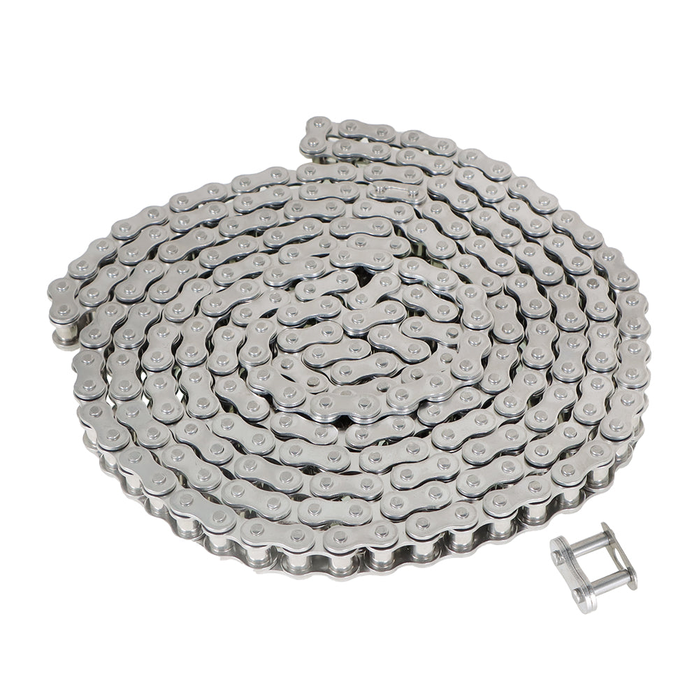 findmall 40SS Roller Chain 10 Feet with 1 Free Connecting Links, 240 Links, Stainless Steel