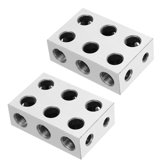 findmall  1-2-3 Blocks 11 Holes Matched Pair Ultra Precision .0003 Machinist Fit for Milling Machine FINDMALLPARTS