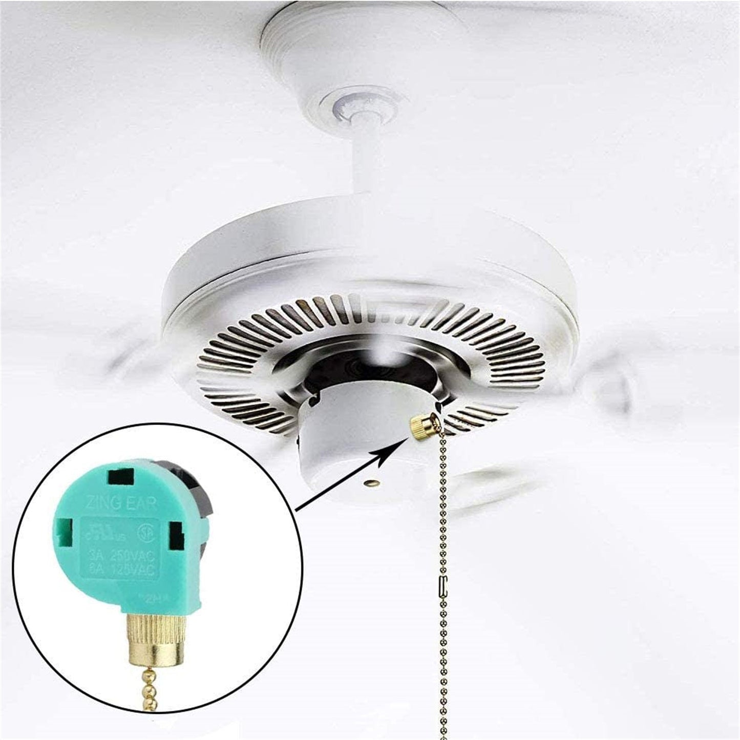 findmall  1Pcs Ceiling Fan Switch 3 Speed 4 Wire ZE-268S6 Rotary Pull Chain Cord Switch FINDMALLPARTS