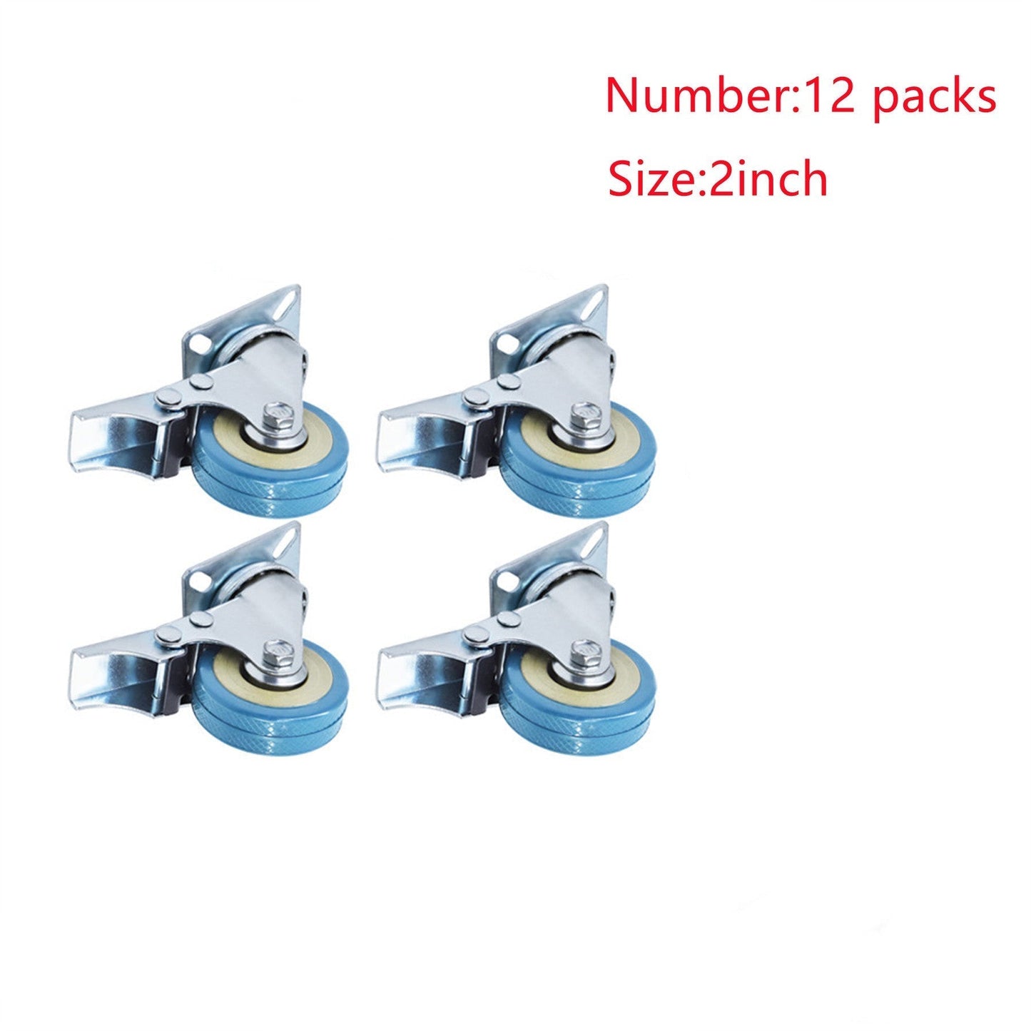 findmall  2 Inch Heavy Duty Swivel Casters with Brake No Noise Locking Casters with Polyurethane Wheels 12 Pack FINDMALLPARTS