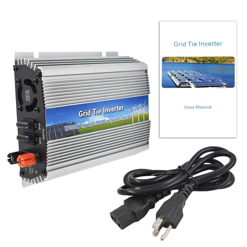 findmall  22-50V 300W Mirco Grid Tie Inverter for Solar Panel Pure Sine Wave W/Cord FINDMALLPARTS