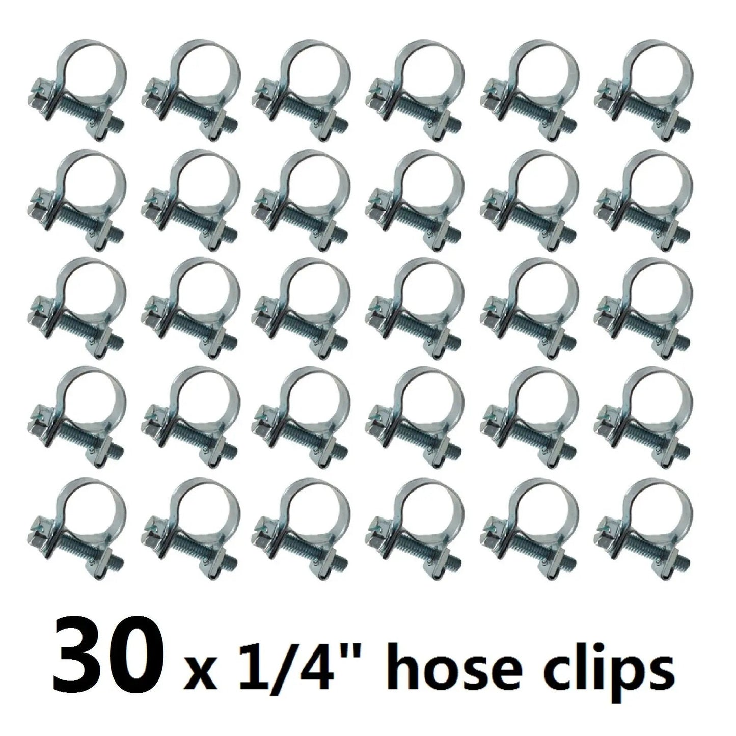 findmall 30 Pcs 1/4" FUEL INJECTION HOSE CLAMP / AUTO Fuel clamps（11mm-13mm） FINDMALLPARTS