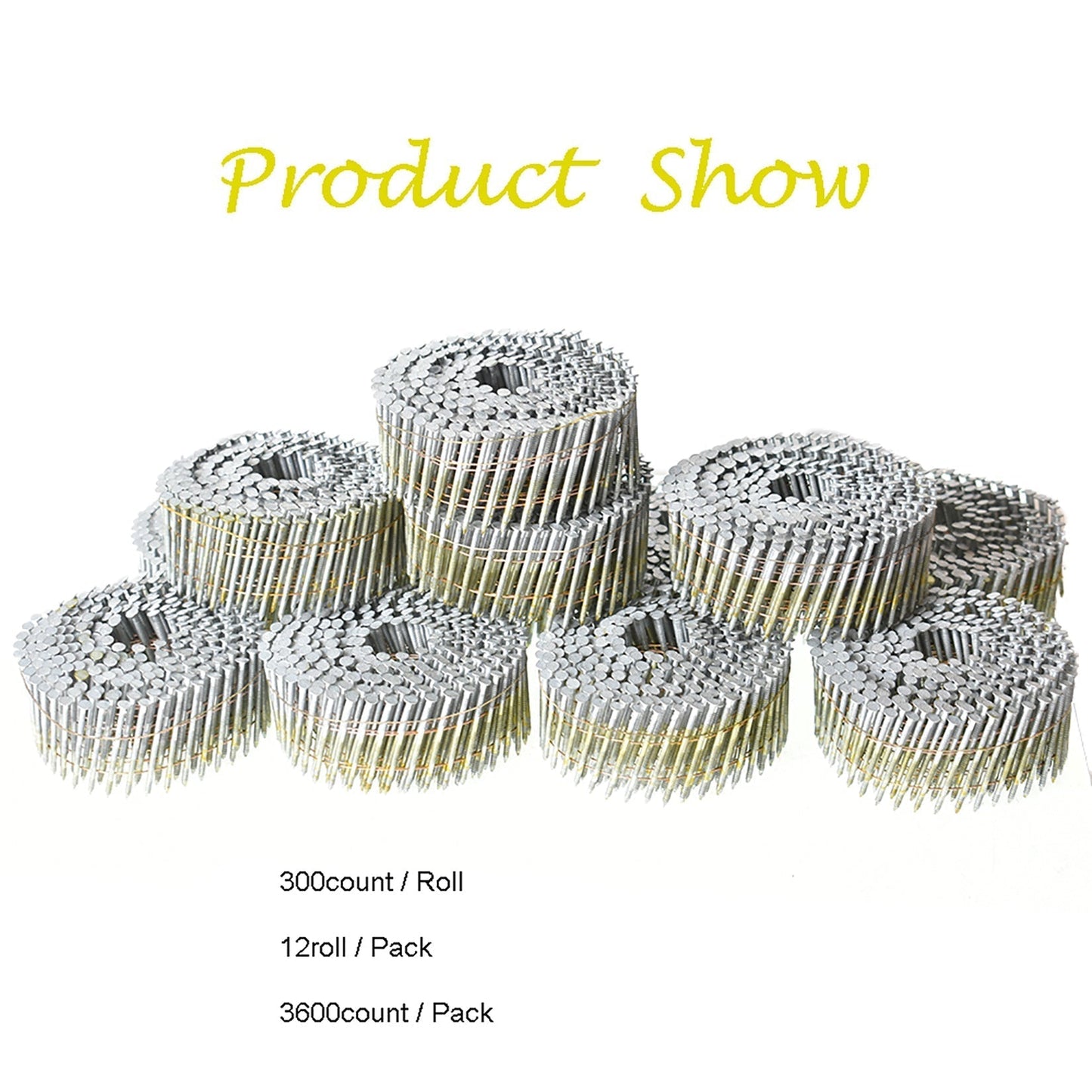 findmall 3600Pcs Siding Nails 2” x 0.092” 15 Degree Collated Wire Coil Full Round Head US FINDMALLPARTS