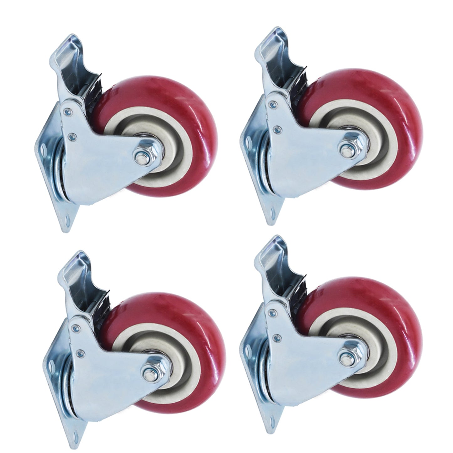 findmall  4 Inch Heavy Duty Swivel Casters Wheels with Brake No Noise Locking Casters 4 Pack FINDMALLPARTS