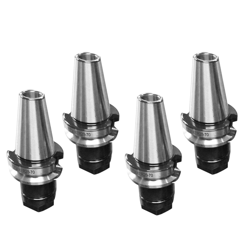 findmall 4 Pcs BT30-ER20 Collet Chucks W. Gage Length 70mm/2.76" Collet Chuck Tool Holder Fit for CNC Chucks or Holders for Drilling and Milling Machines FINDMALLPARTS