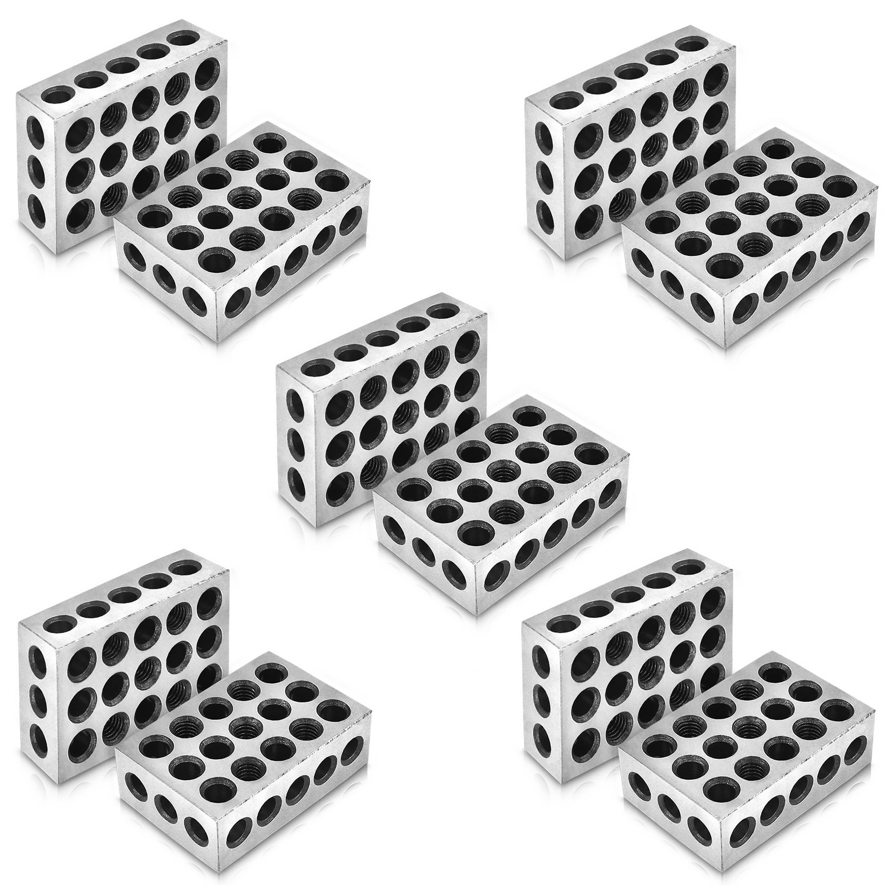 findmall 5 Matched Pairs Precision Steel 1-2-3 1"x2"x3" Blocks 23 Holes .0002" Machinist Milling FINDMALLPARTS