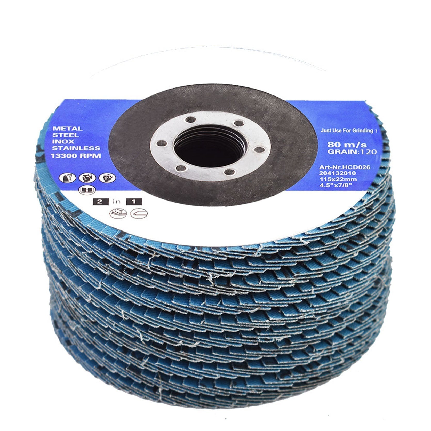 findmall 50 Pcs 4-1/2" X 7/8" 120 Grits Premium Zirconia Flap Discs Grinding Wheel Sandpaper Fit for Grinding FINDMALLPARTS