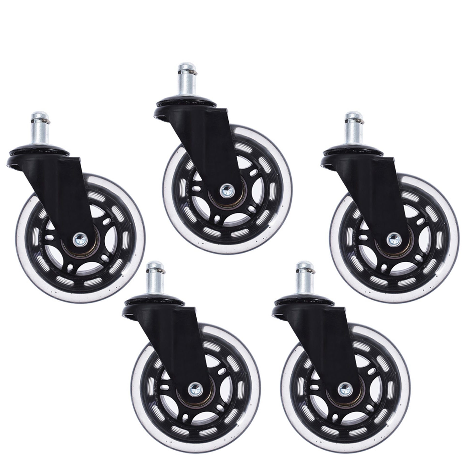 findmall 5Pcs 3 Inch Heavy Duty Office Chair Caster Wheels Rubber Swivel Wheels Replacement Casters FINDMALLPARTS