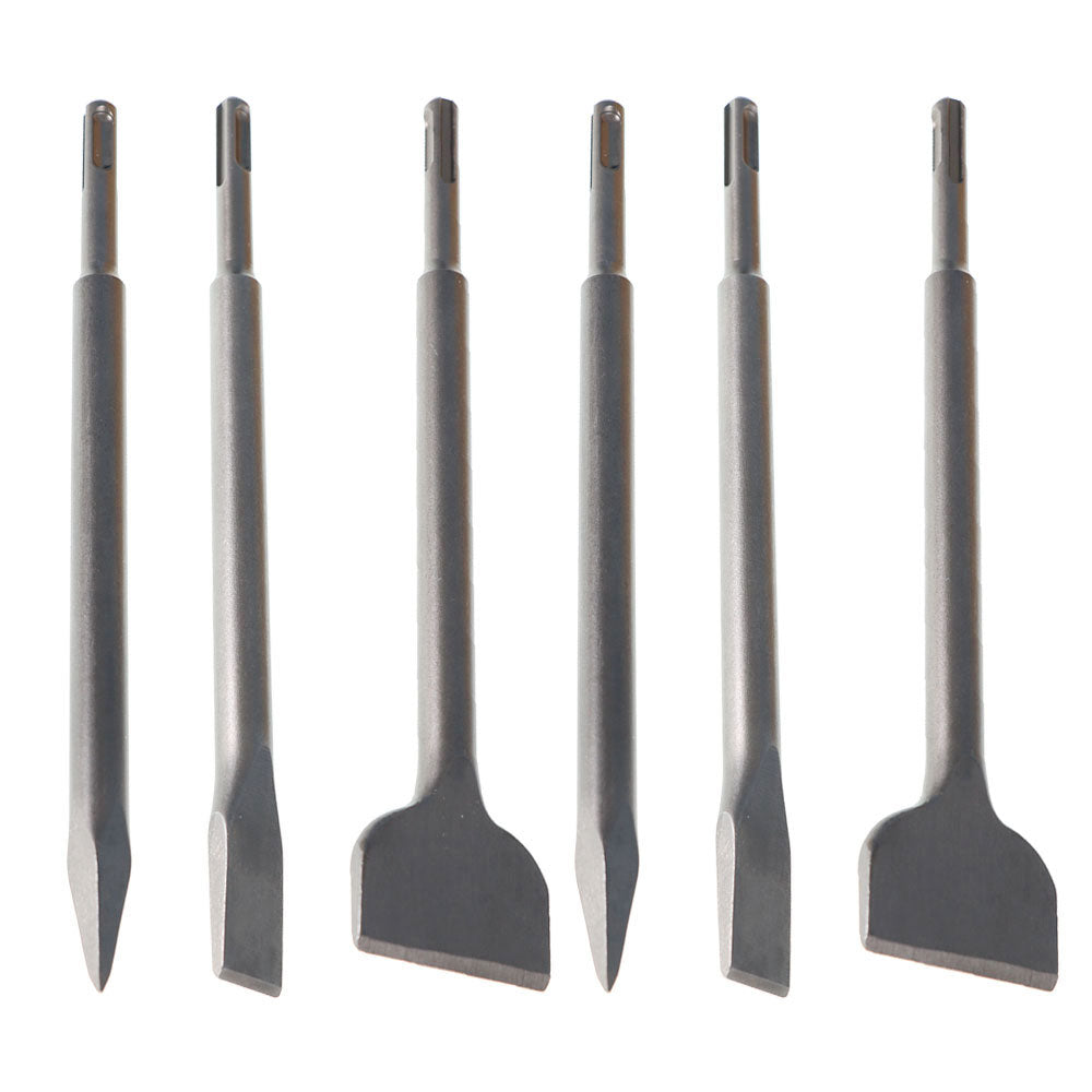 findmall  6-Piece SDS Plus Chisel Set, 40Cr Steel Concrete Drill Bit Set, Rotary Hammer Bits Chisel Set Including Point Chisel, 20mm Flat Chisel, 40mm Flat Chisel FINDMALLPARTS