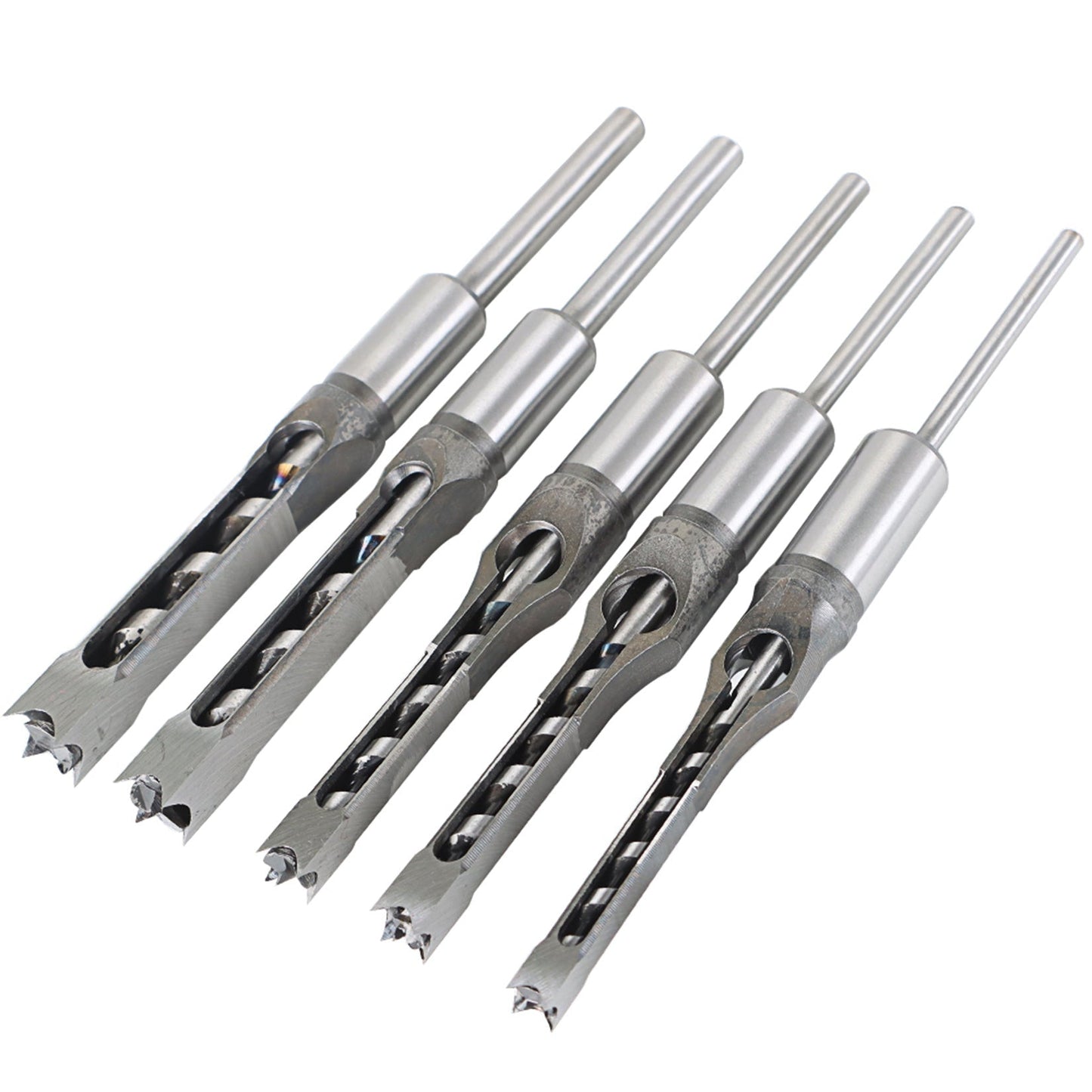 findmall  7Pcs Square Hole Drill Bit HSS Square Hole Saw Mortise Chisel Drill Bit Tools Wood Mortising Chisel Set Twist Drill Wood Hole Drilling Tool for Mortising Machines Drill Press Attachments FINDMALLPARTS