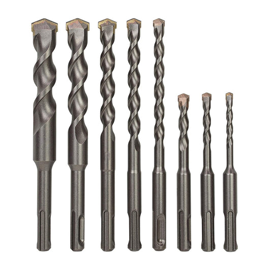 findmall  8-Piece SDS Plus Drill Bit Set, Hardened Steel Rotary Hammer Drill Bits for Brick, Stone, Concrete FINDMALLPARTS
