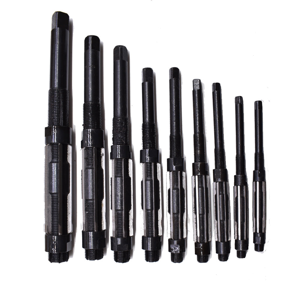 findmall 9 Set High Speed Steel Adjustable Hand Reamers H4-H12 15/32" to 1-3/16" for Drilling Machine and Other Machine FINDMALLPARTS