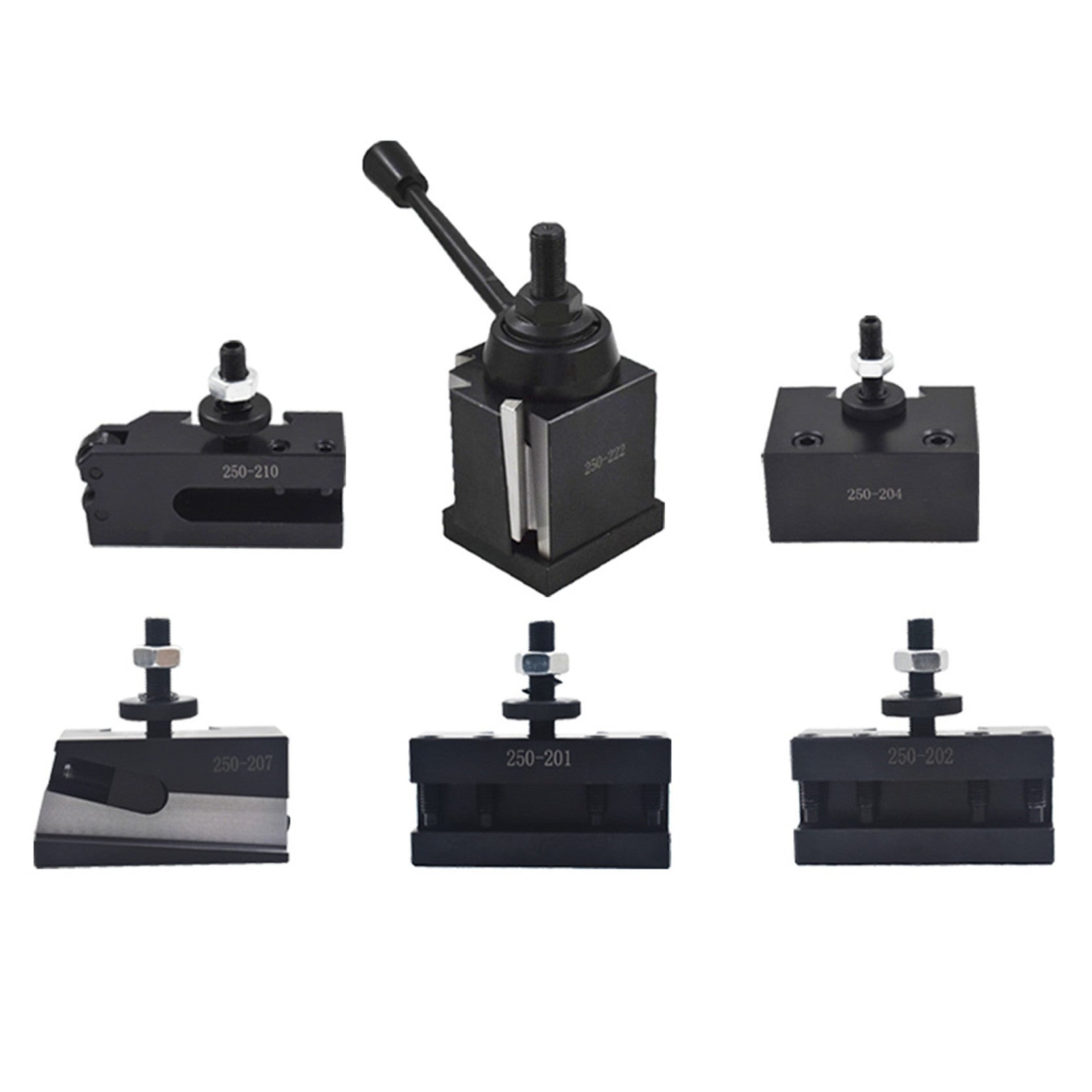 findmall Bxa 250-222 Tool Post Set QC Wedge Type Quick Change Turning and Facing Holders for Lathe Swing 10"-15" (6) FINDMALLPARTS