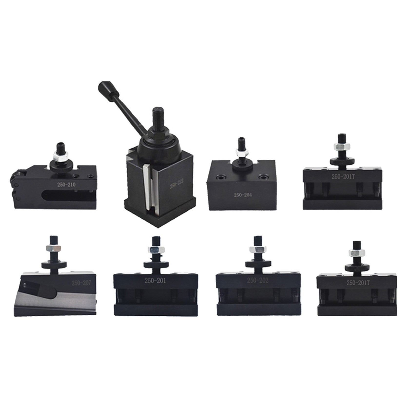 findmall Bxa 250-222 Tool Post Set QC Wedge Type Quick Change Turning and Facing Holders for Lathe Swing 10"-15" (8) FINDMALLPARTS