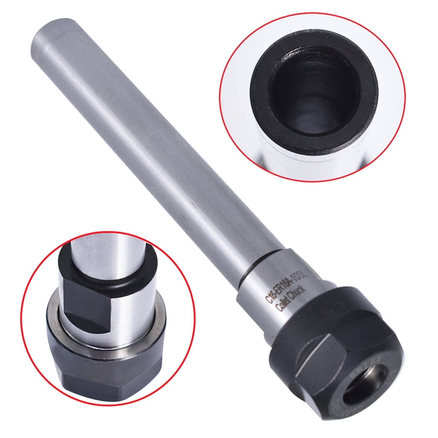 findmall C16 ER16 100L Straight Shank Tool Holder Collet Chuck Long for CNC Lathe Milling FINDMALLPARTS