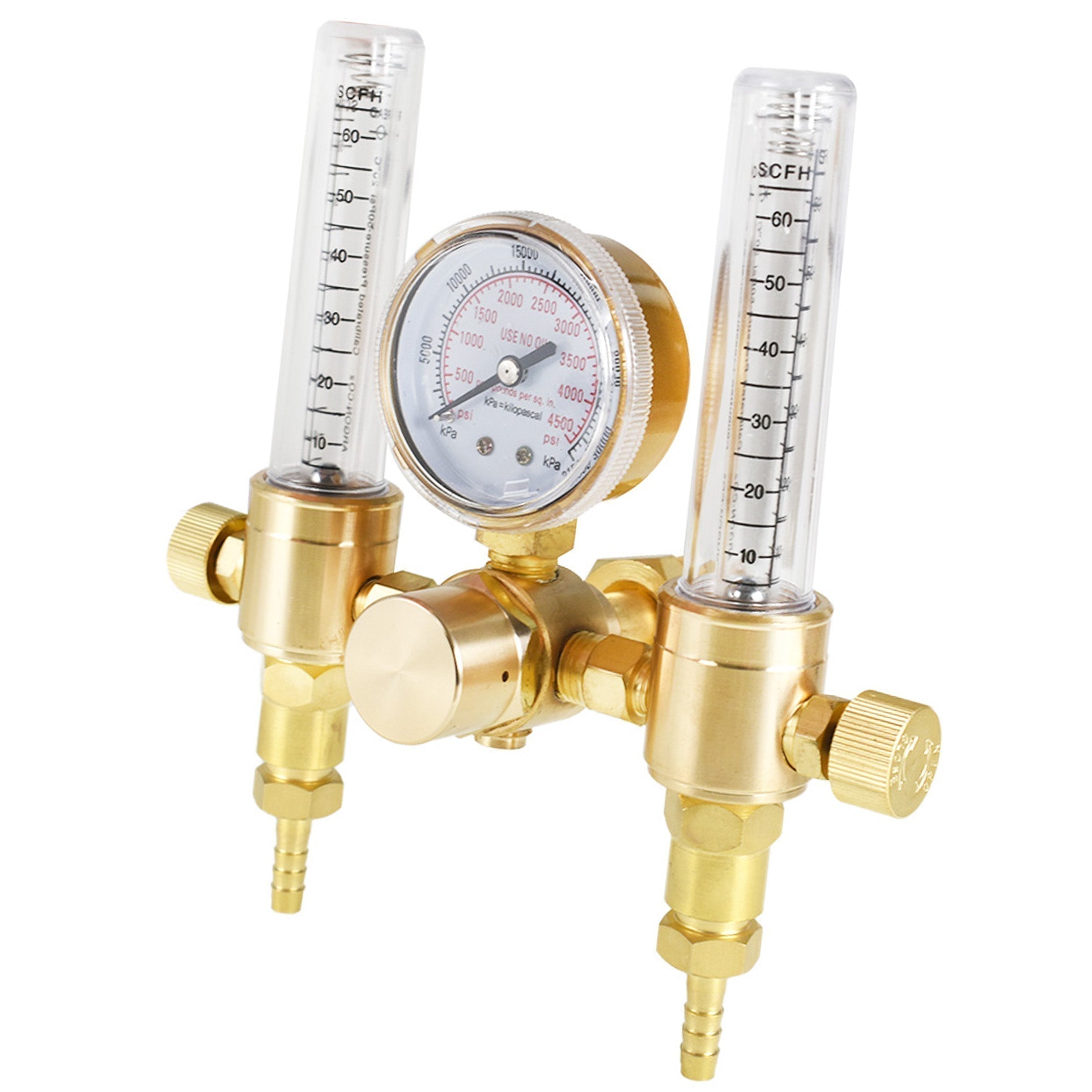 findmall  Dual Output Argon MIG TIG Flow Meter Regulator 0-60CFH Output Flow CGA580 Inlet Connection 5/8Inch UNF-18RH Outlet FINDMALLPARTS