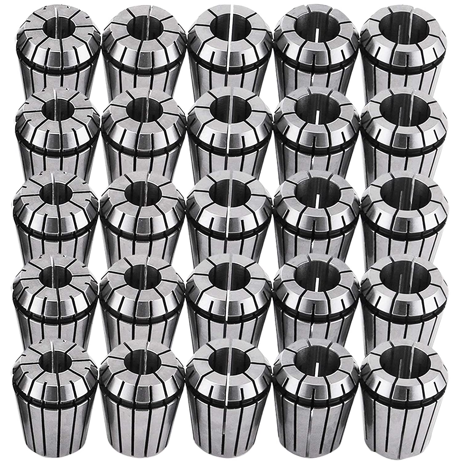 findmall  ER32 Collet Set 25Pcs ER32 Collet Chuck Spring Collet Set CNC Engraving Milling Lathe Chuck Tool 1/16-13/16 Inch Fit for CNC Engraving Machine and Milling Lathe Tool FINDMALLPARTS