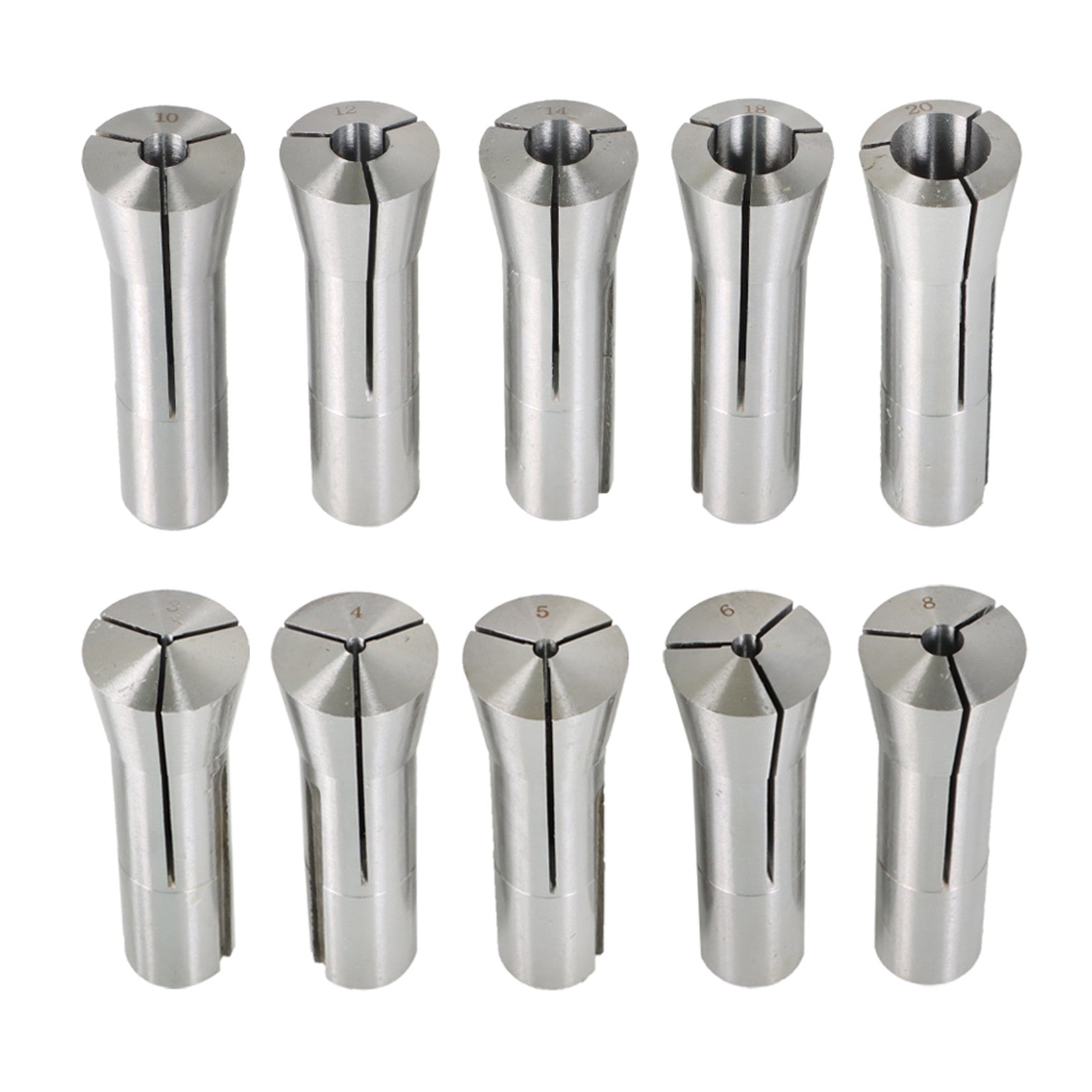 findmall ER8 Collet Set 10Pcs ER8 Collet Chuck Spring Collet Set CNC Engraving Milling Lathe Chuck Tool 3-20MM Fit for CNC Engraving Machine and Milling Lathe Tool FINDMALLPARTS