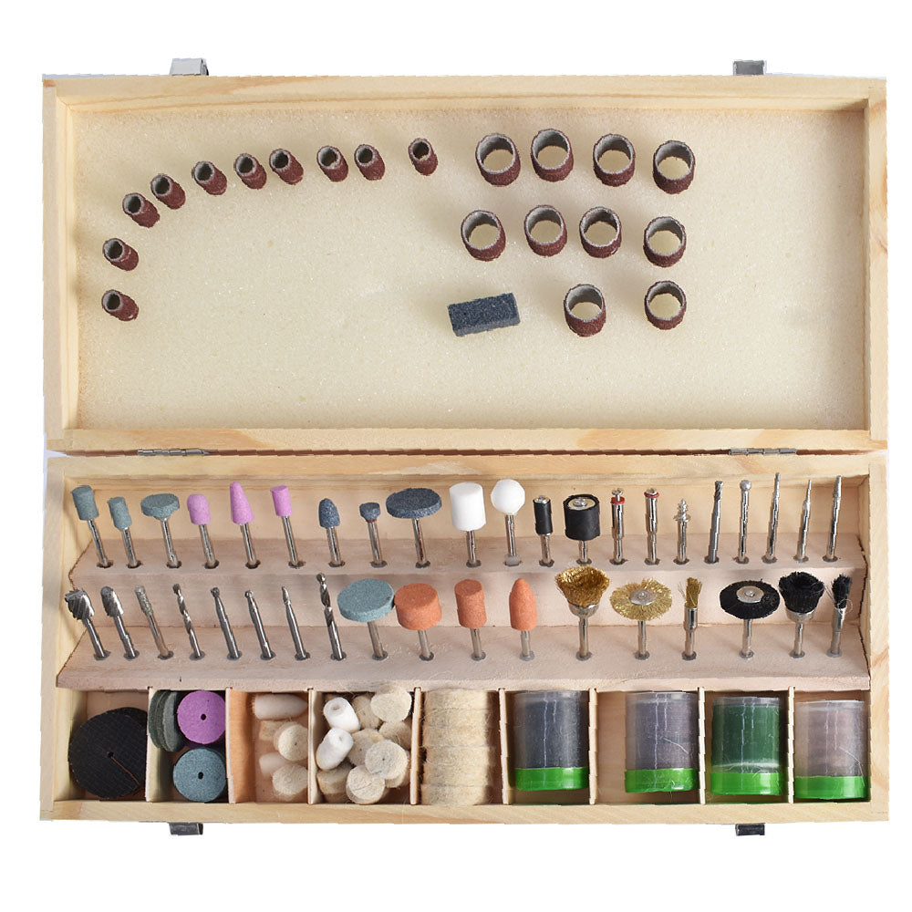 findmall Rotary Tool Accessory Kit Accessories Kit 228 Pcs Assortment Set 1/8" Shank with Wooden Organizer Case for Home Hobby Improvement Craft and More FINDMALLPARTS